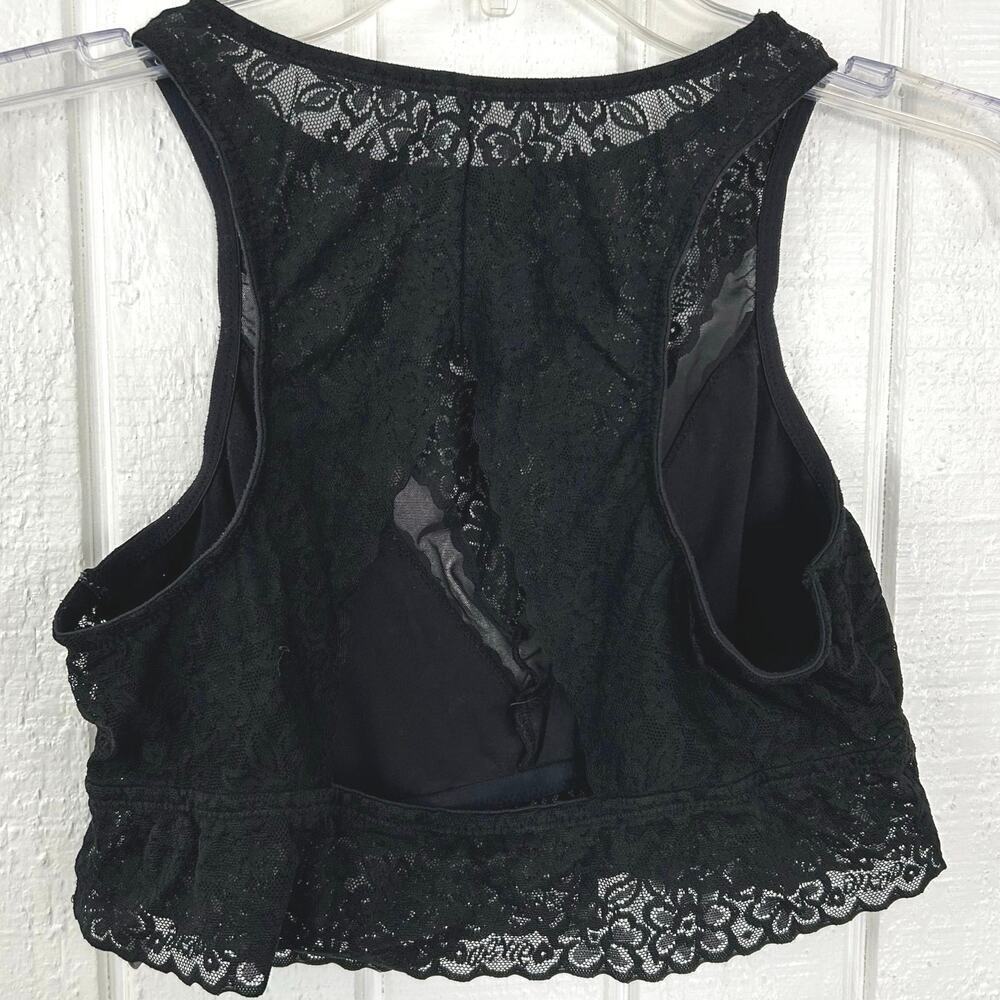 Aerie Lace Bralette Racerback Black Large - Picture 3 of 5